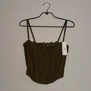 Urban Outfitters Olive Lace Cami Top